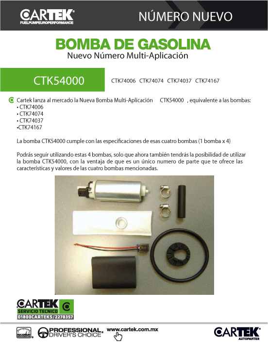BOMBA DE GASOLINA CARTEK - CTK5400